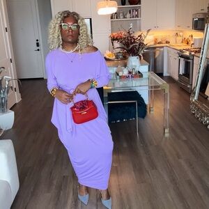 JIBRI Lilac Jersey Dress (Size XL)